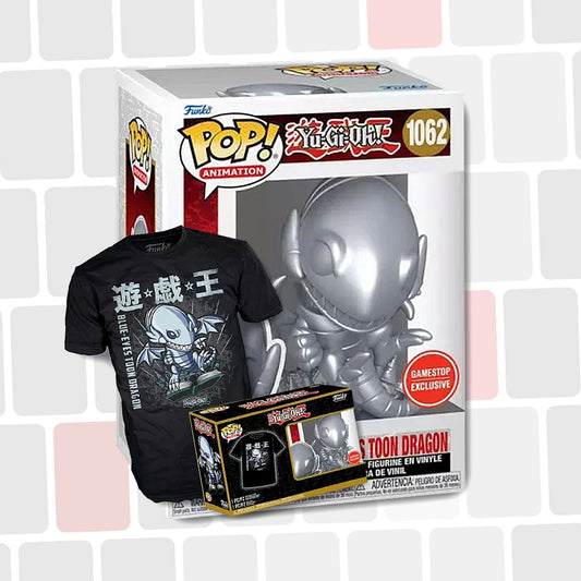 Funko Pop Yu-Gi-Oh ! : Dragon Blanc aux Yeux Bleus Toon Silver + T-shirt