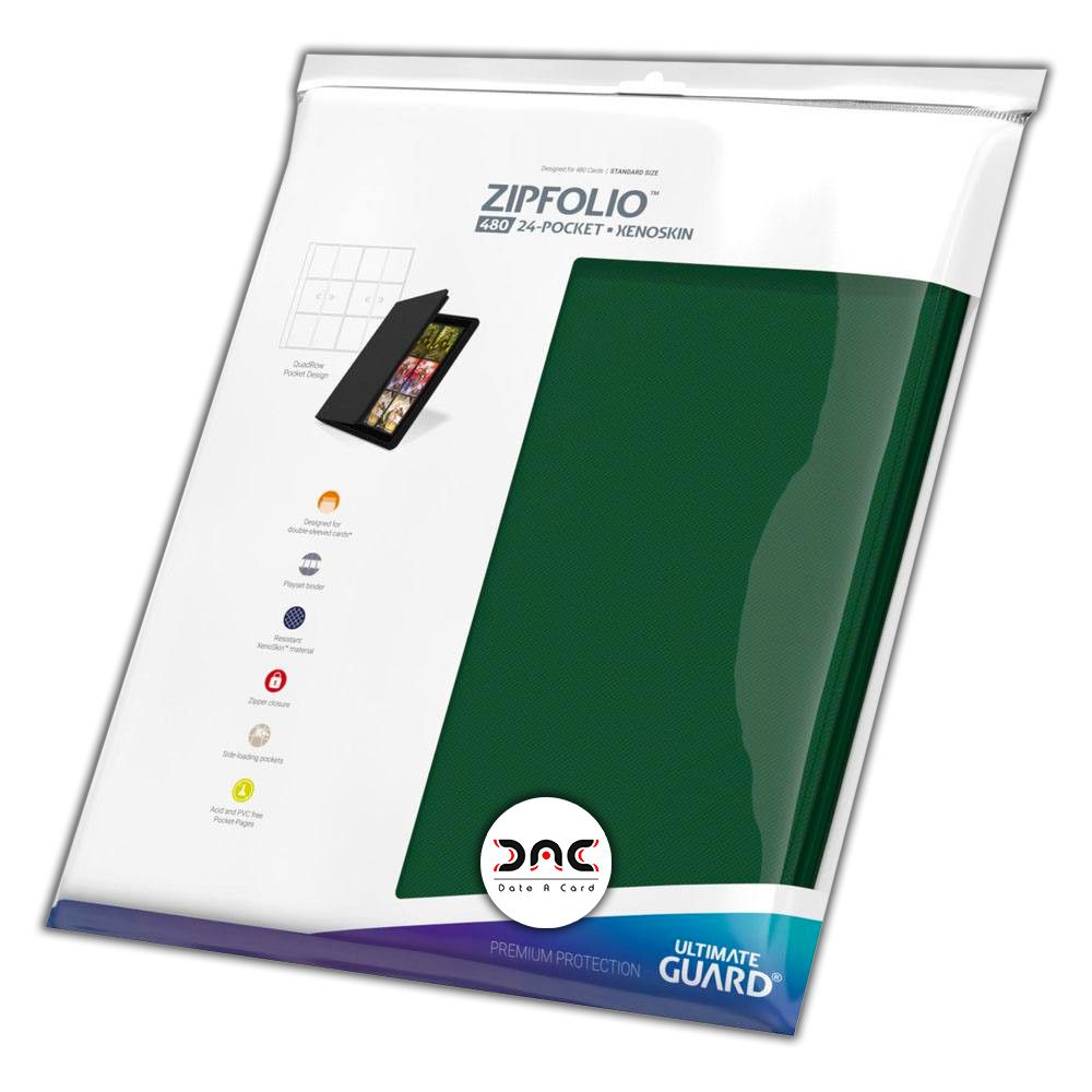 Ultimate Guard - Portfolio 24-Pocket QuadRow ZipFolio XenoSkin 480 - Vert