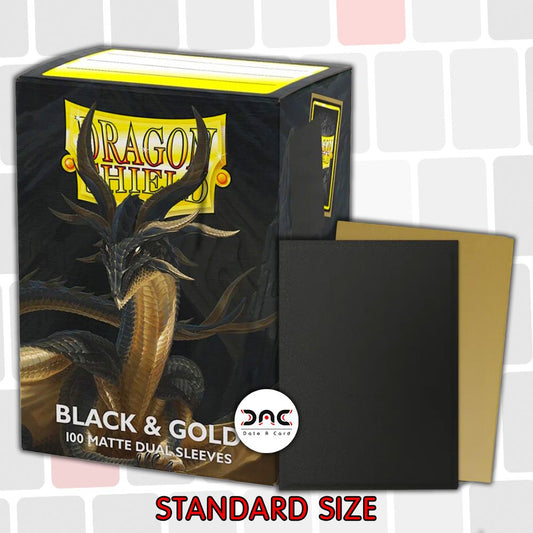 Dragon Shield - Standard Dual Mat - Black & Gold - Paquet de 100