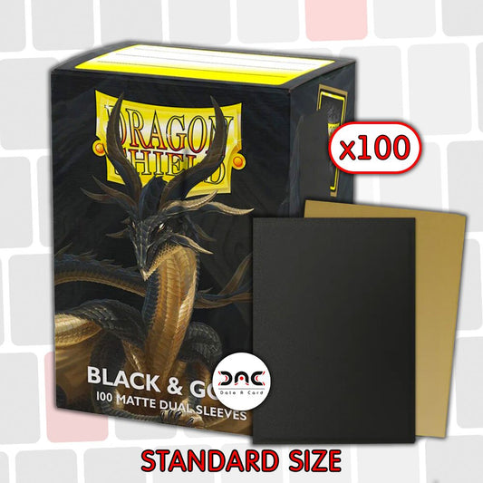 Dragon Shield - Standard Dual Mat - Black & Gold - Paquet de 100