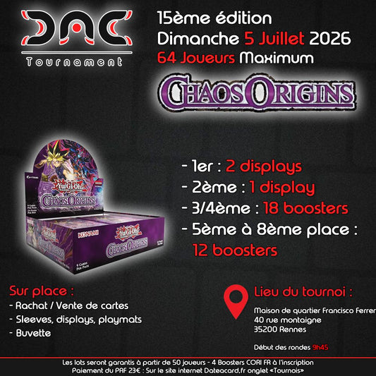 DAC Tournament 15 - Chaos Origin - 5 Juillet 2026